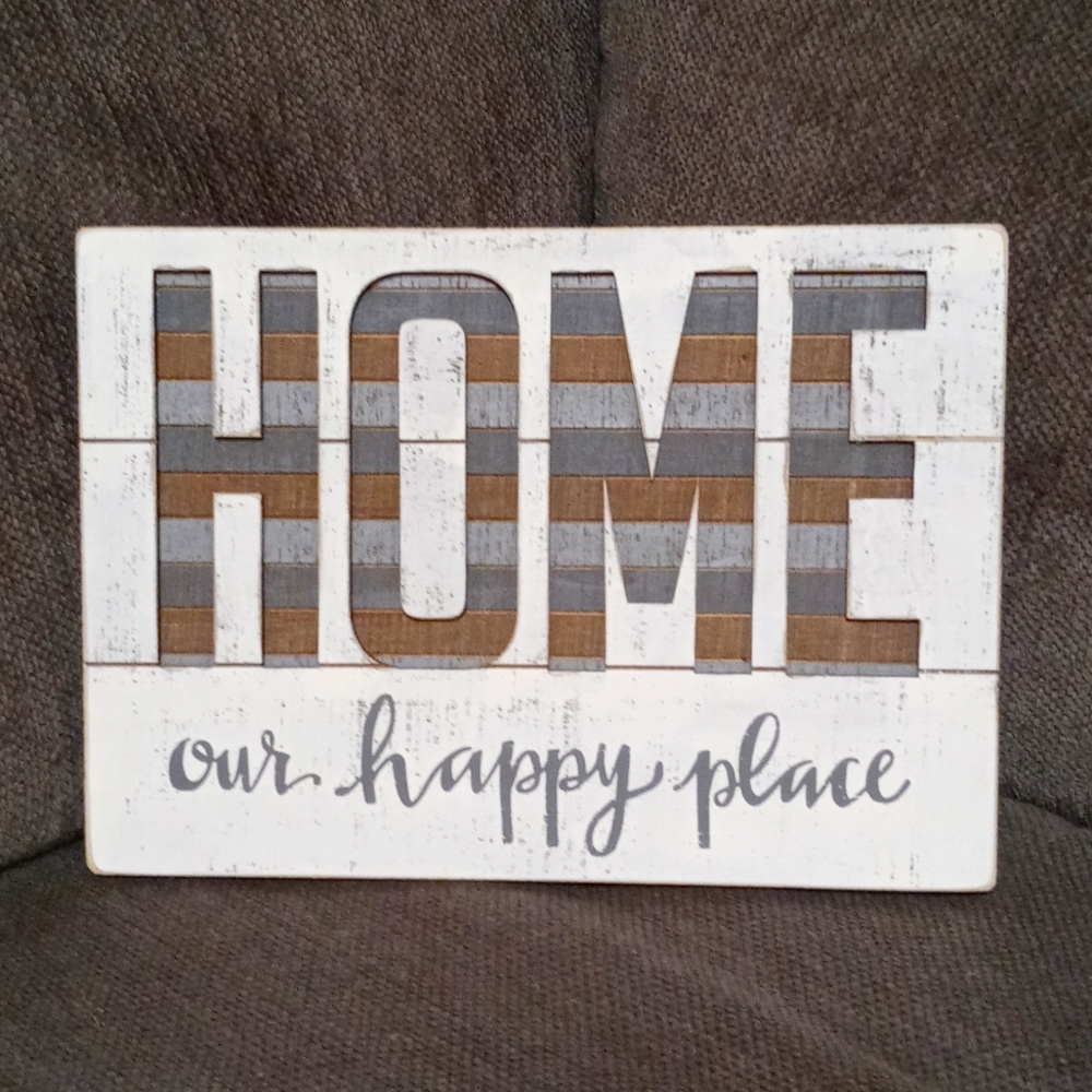 Home, Our Happy Place - Slat Box Sign